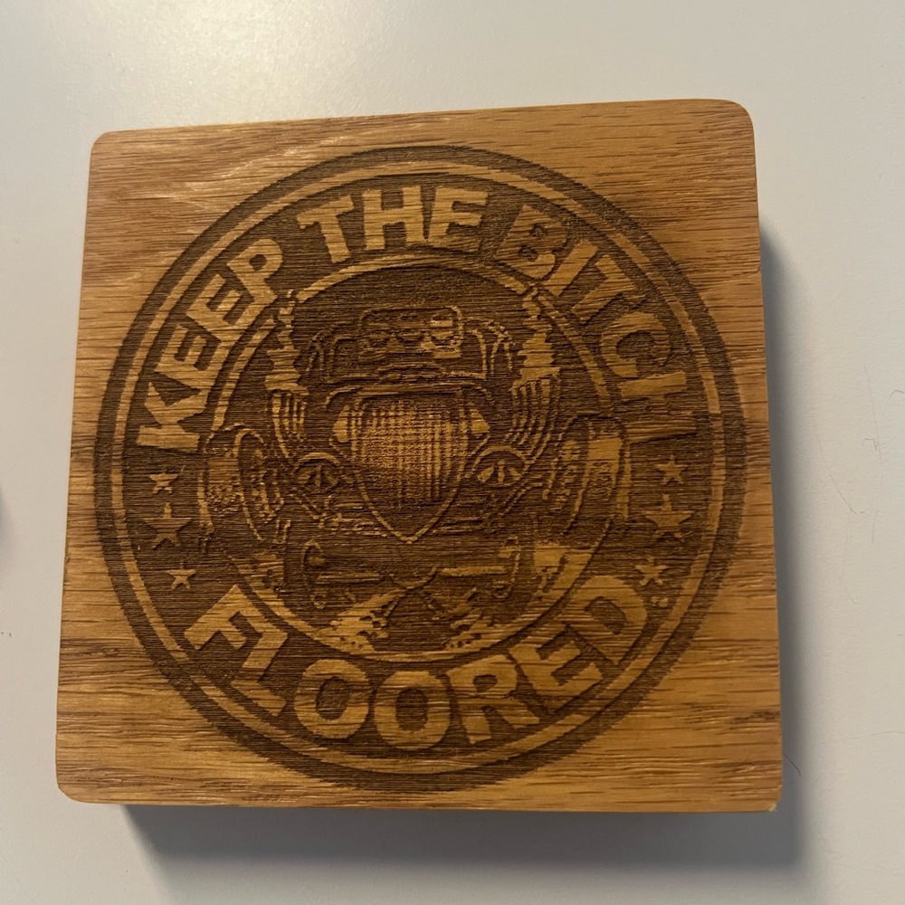 Engraved Wooden Car Coaster